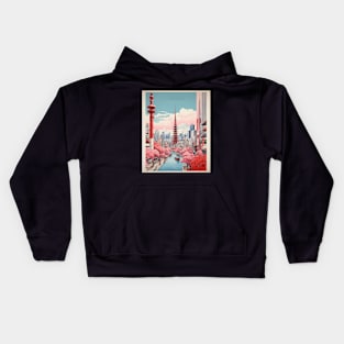 Tokyo River Japan Vintage Poster Tourism Kids Hoodie